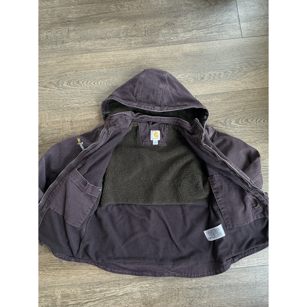 Vintage Women's Removable Hooded Plum Carhartt Jacket Purple Small - Picture 2 of 9